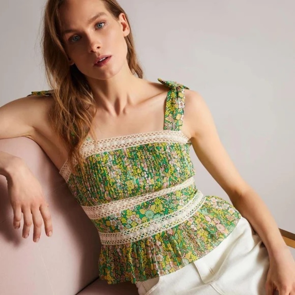 Ted Baker floral peplum tie top
